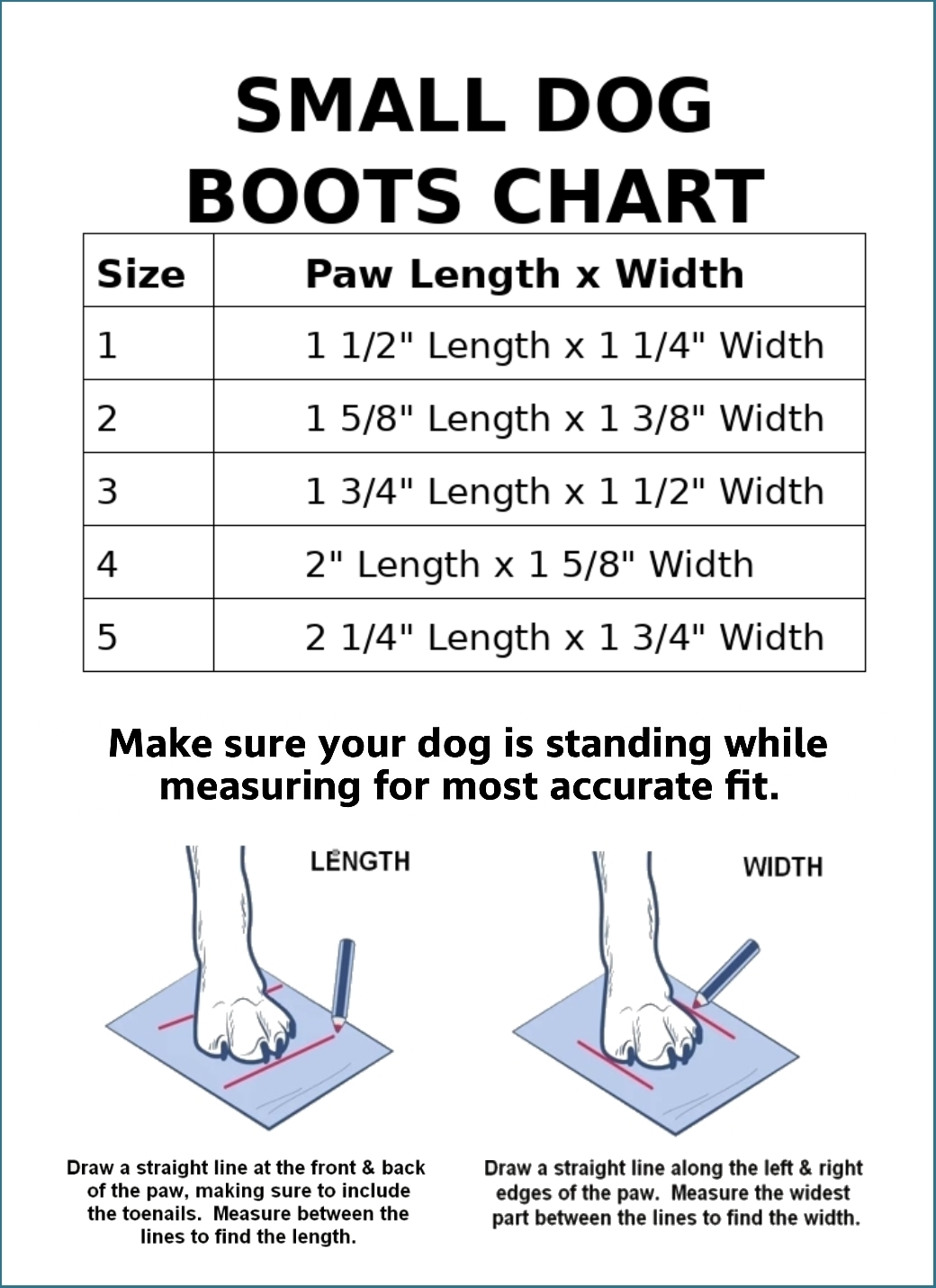 Sandals Size Chart